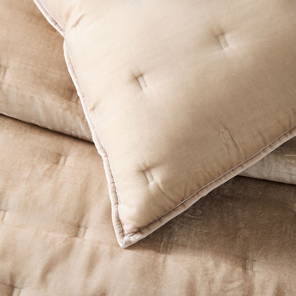 Lush Velvet Tack Stitch Bedspread & Pillowcases West Elm UK